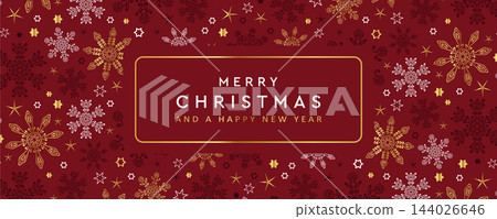 christmas greeting card with snowflake pattern background vector illustration christmas greeting card with snowflake pattern background vector illustration 144026646