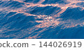 Ocean Waves Surface Blue Storm Winter Water Sunset Light Reflection 3D Render 144026919
