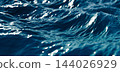 Blue Ocean Waves Surface Storm Winter Water Texture Ripples 3D Render 144026929