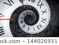 Spiral Clock Time Vortex Infinity Loop Gears Concept Background 3D Render 144026931