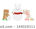 Animals making snowmen 144028311