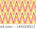 zigzag chevron pattern with red, orange, and yellow stripes 144028913