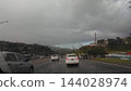 Tropical Storm Clouds in Gray Sky Driving through the Island of Puerto Rico  144028974