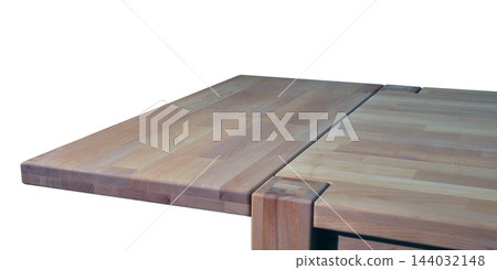 Wooden table surface. Natural wood furniture close view 144032148