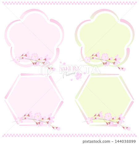Weeping cherry blossom frame variations 144038899