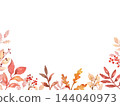 Autumn foliage frame painted in watercolor 144040973