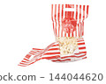 Popcorn bag isolated on white background 144044620
