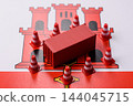 The cargo container ban on the Gibraltar flag as a conceptual backdrop for the goods export 144045715