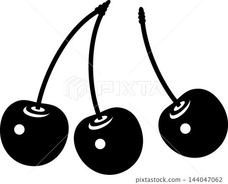 Cherry silhouette illustrations: twin and single Cherry silhouette illustrations: twin and single 144047062