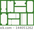 Admit one plane tickets mockup. Ticket ruffle edge pattern for cinema, circus, theater, festival, casino, club. Empty coupons templates. Boarding blanks, lottery, sale coupon. Blanks background layout 144051262