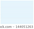 Blank sheet of lined paper. Paper typography for notes, writing, sketching, journaling. Notebook wide paper blue line sheet layout. Lined sheet school, office, work. Education backdrop flat template. 144051263