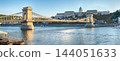 Szechenyi Chain Bridge and Buda Castle in Budapest 144051633