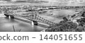 Liberty Bridge and Danube River, Budapest Cityscape under Cloudy Sky 144051655