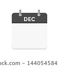 A simple black English calendar icon for December (DEC) with a blank date section. 144054584