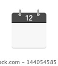 A December calendar icon with blank date fields - Simple daily/monthly calendar illustration material. 144054585